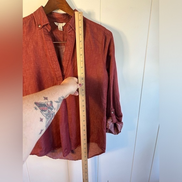 Cato’s Women’s Red Linen Blend Shirt Size XS - Picture 6 of 11
